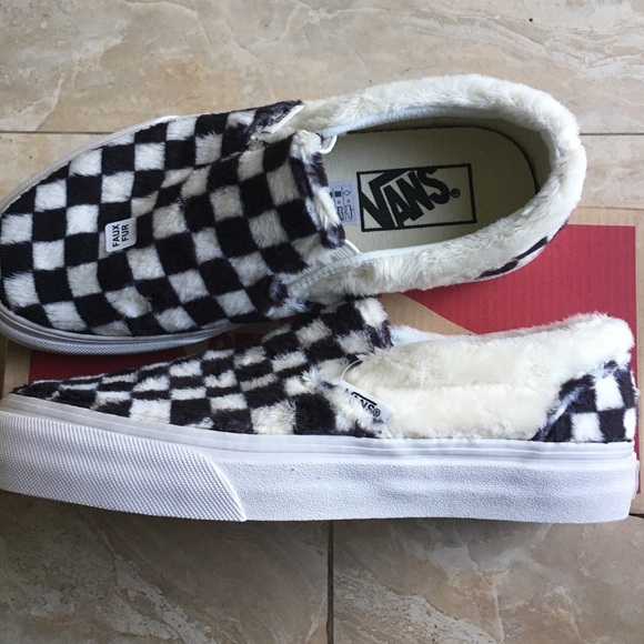 vans slip ons with fur
